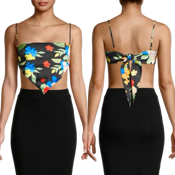 Danielle Bernstein Floral Bandana Crop Top